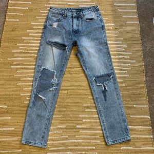 UNIF distressed straight jeans 25